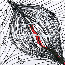 Dessin de Lauranne : stylo à bille noir et acrylique sur papier
